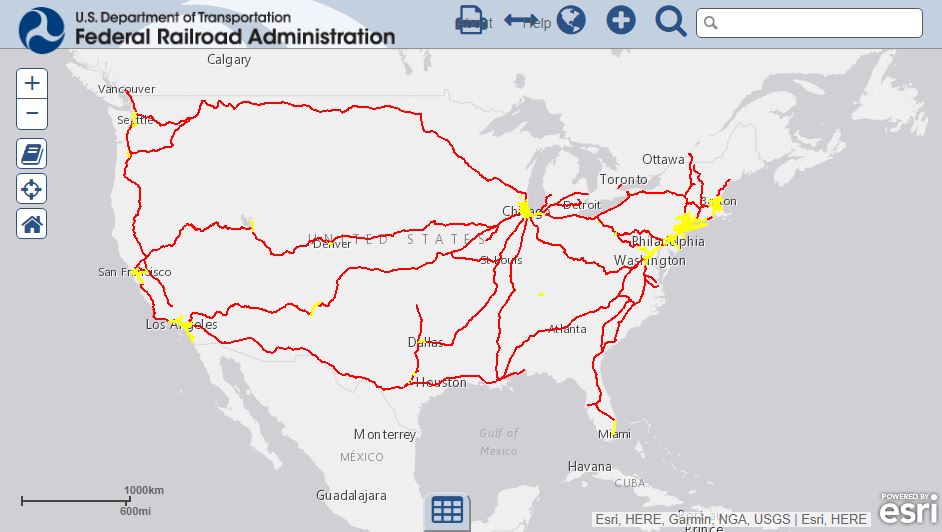 United States Railroad Track Maps